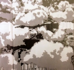 Gerhard Richter: Wolken foto (Rita Koolstra) van foto uit Volkskrantmagazine (vandaar de vouw aan linkerkant).