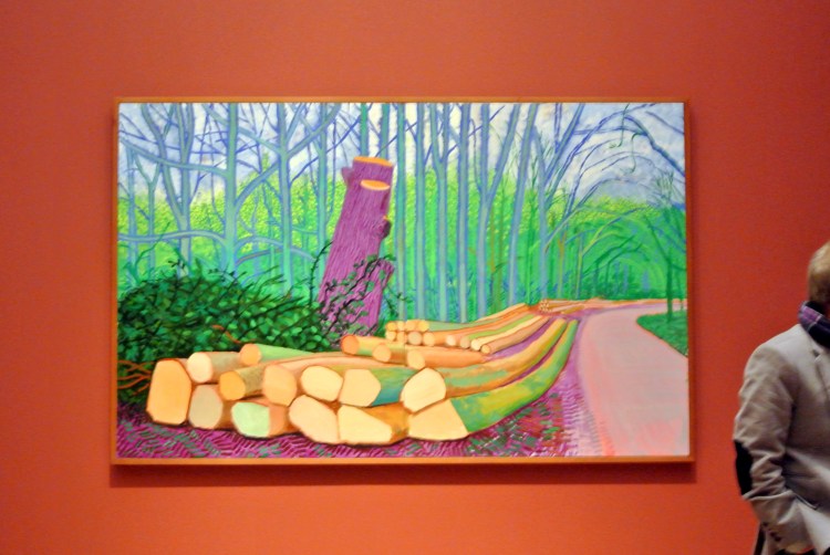 bos met boomstammen door David Hockney, foto Rita Koolstra